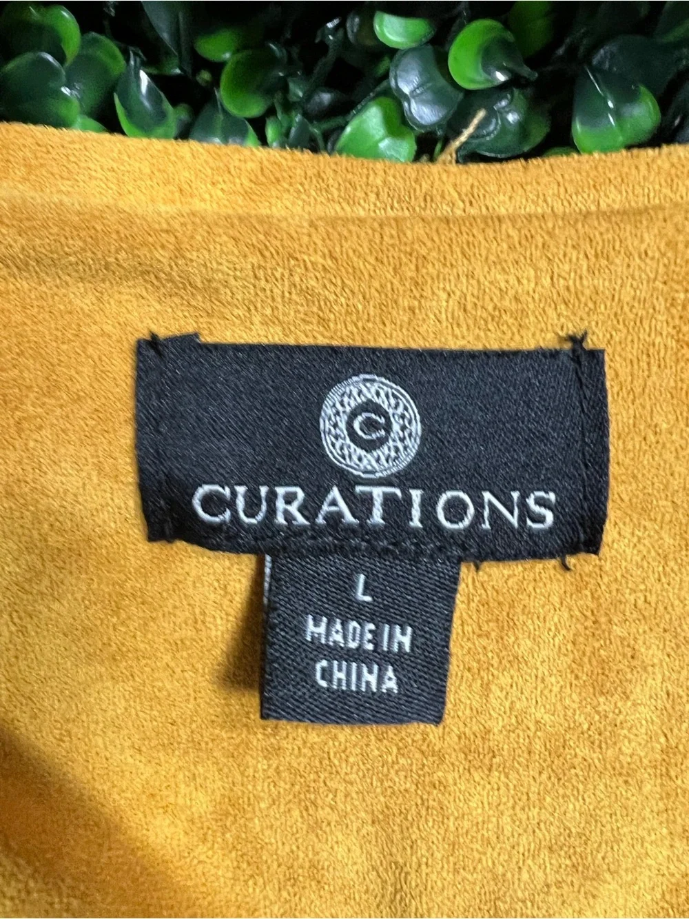 CURATIONS | Faux Suede Embroidered Open Front Jacket - Picture 6 of 9